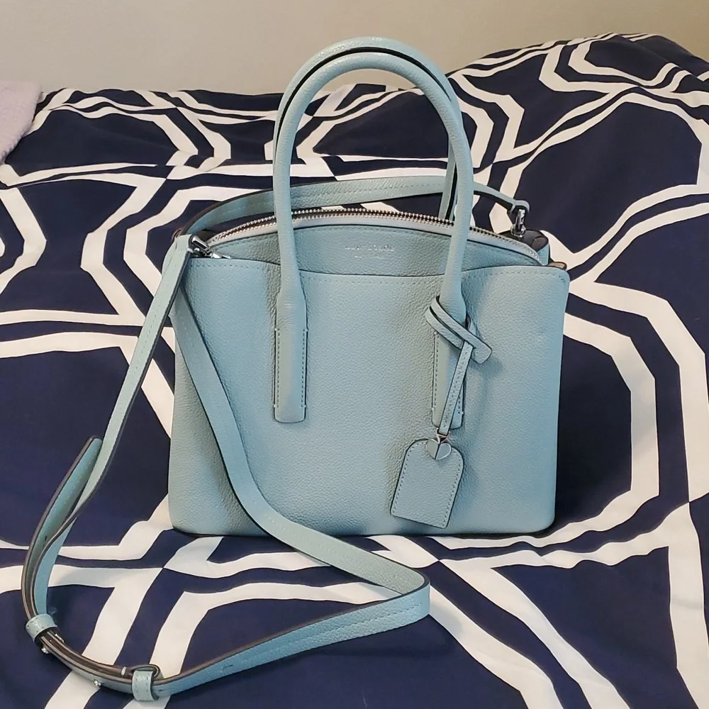 kate spade Margaux Medium Satchel handbag in hazy blue - Picture 2 of 8